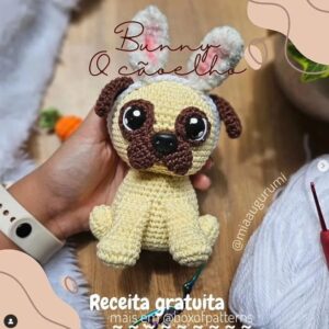 Receita de amigurumi gratuita -  Pug Coelho