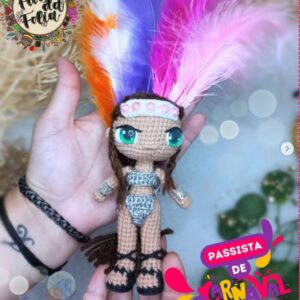 Receita de amigurumi gratuita - Passista de Carnaval