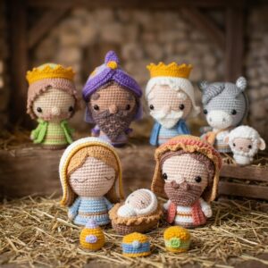Receita de amigurumi em PDF - Nascimento - Presépio de Natal — 11 Peças