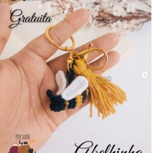 Receita de amigurumi gratuita - Chaveiro Abelhinha