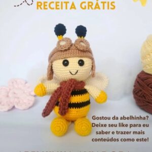 Receita de amigurumi gratuita - Abelhinha aviadora