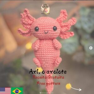 Receita de amigurumi gratuita - Axl, o axolote