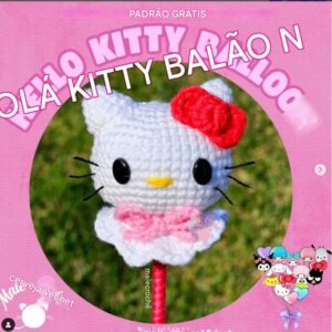 Receita de amigurumi gratuita - Balão Hello Kitty