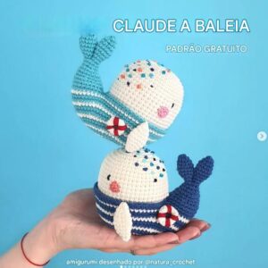Receita de amigurumi gratuita - Claude a Baleia