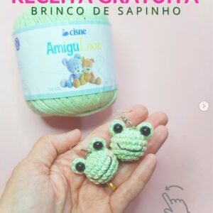Receita de amigurumi gratuita - Brinco de sapinho