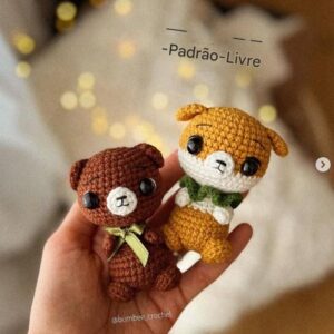 Receita de amigurumi gratuita - Cachorrinho e ursinho