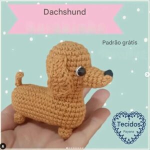 Receita de amigurumi gratuita - Cachorro Salsicha - Dashshund
