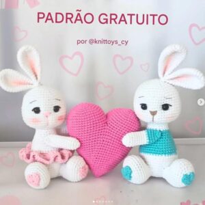Receita de amigurumi gratuita - Casal de coelhos