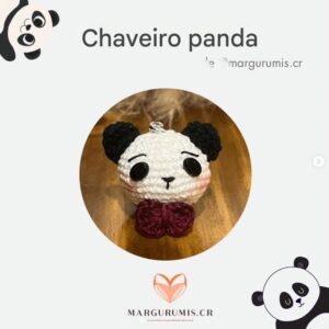Receita de amigurumi gratuita - Chaveiro Panda