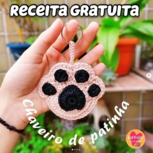 Receita de amigurumi gratuita - Chaveiro de patinha