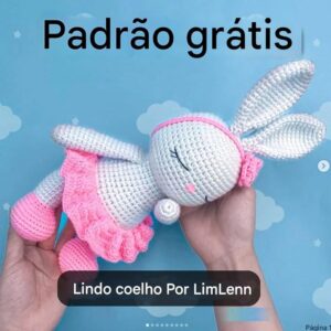 Receita de amigurumi gratuita - Coelha adorável