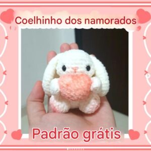 Receita de amigurumi gratuita - Coelhinho dos namorados