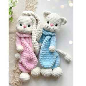 Receita de amigurumi em PDF - Coelho e Gato