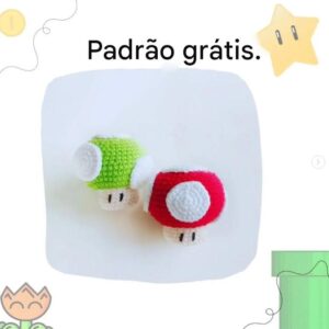 Receita de amigurumi gratuita - Cogumelo do Mário
