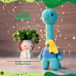 Receita de amigurumi gratuita - Dino