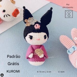 Receita de amigurumi gratuita - Kuromi