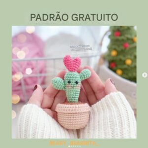 Receita de amigurumi gratuita - Mini Cacto
