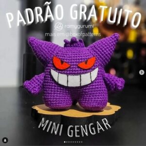 Receita de amigurumi gratuita - Mini Gengar