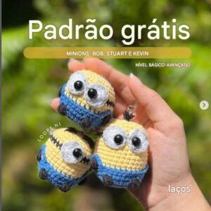 Receita de amigurumi gratuita - Minions Bob, Stuart e Kevin