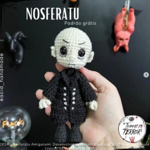 Receita de amigurumi gratuita - Nosferatu