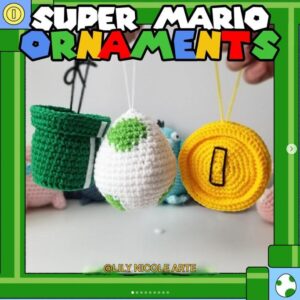 Receita de amigurimi gratuito - Ornamentos do Super Mario