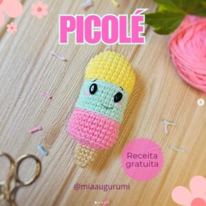 Receita de amigurumi gratuita  - Picolé