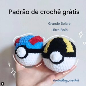 Receita de amigurumi gratuita - Pokebola