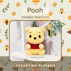 Receita de amigurumi gratuita - Ursinho Pooh