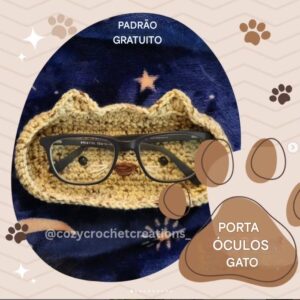 Receita de amigurumi gratuita - Porta óculos de gatinho