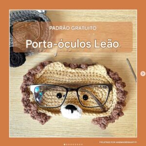 Receita de amigurumi gratuita - Porta óculos Leão