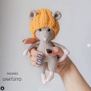 Receita de amigurumi gratuita - Ratinho de toca