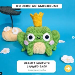 Receita de amigurumi gratuita em PDF - Sapinho
