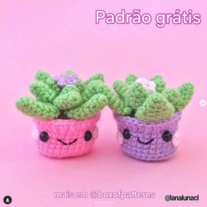 Receita de amigurumi gratuita - Suculentas