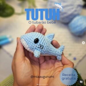 Receita de amigurumi gratuita - Tutuh o Tubarão Bebê