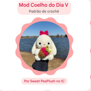 Receita de amigurumi gratuita - Coelha de dia dos namorados
