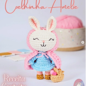 Receita de amigurumi gratuita - Coelhinha Amelie