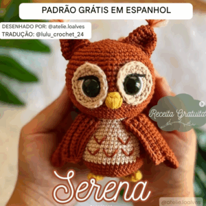 Receita de amigurumi gratuita - Coruja Serena