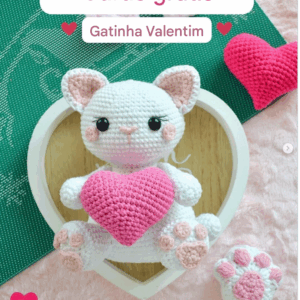 Receita de amigurumi gratuita - Gatinha com coração