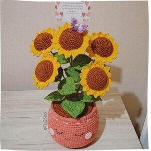 Receita de amigurumi em PDF - Girassois