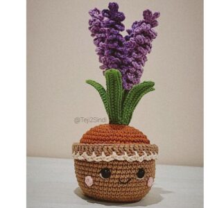 Receita de amigurumi em PDF - Vaso de Lavanda