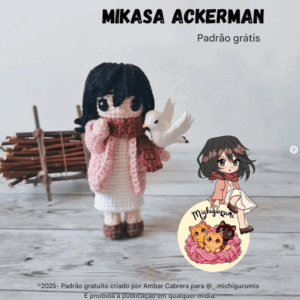 Receita de amigurumi gratuita - Mikasa Ackerman
