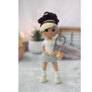 Receita de amigurumi em PDF - Penny a Tenista