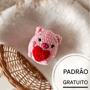 Receita de amigurumi gratuita - Porquinho com coração