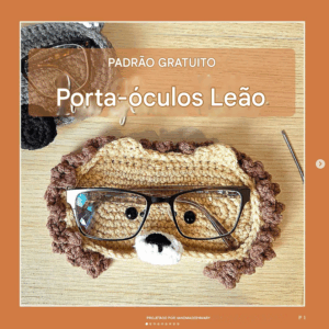 Receita de amigurumi gratuita - Porta óculos Leão