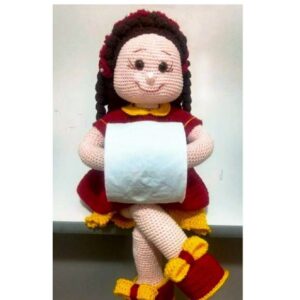 Receita de amigurumi em PDF - Boneca Narizinho Porta Papel Higiênico