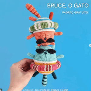 Receita de amigurumi gratuita - Bruce, o Gato