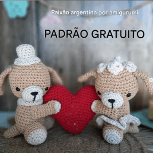 Receita de amigurumi Gratuita - Cachorrinhos namorados