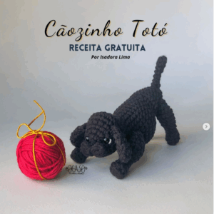 Receita de amigurumi Gratuita - Cãozinho totó