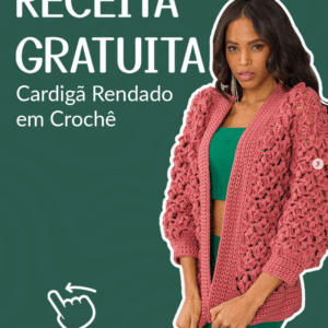 Receita gratuita - Cardigã rendado de crochê