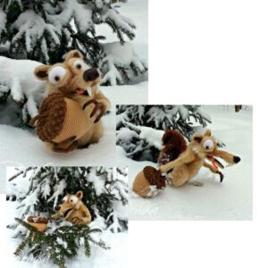 Receita de amigurumi em PDF - Esquilo da Era do Gelo